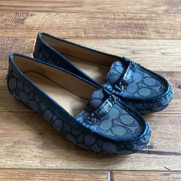 Coach Shoes - Coach Olive Loafer Flats Signature Monogrammed Jacquard Size 7.5
